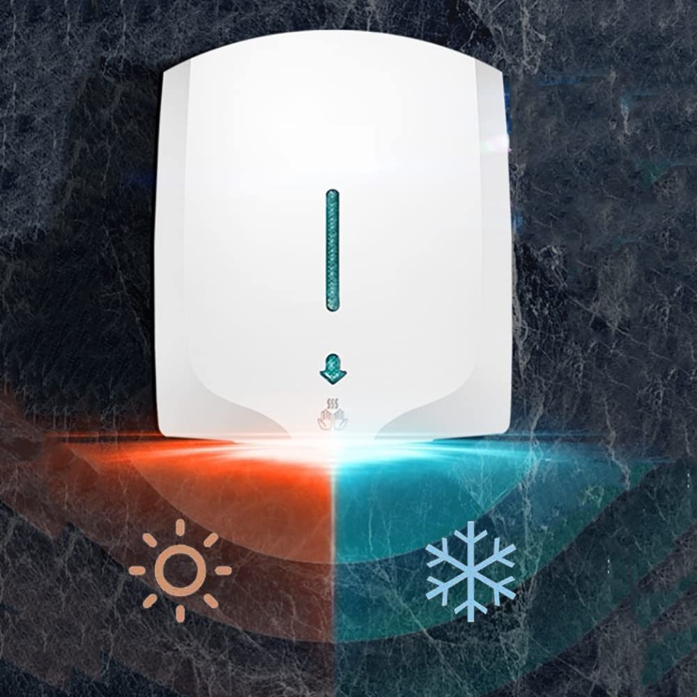 Handdroger, 1200W 10S Sneldrogende Elektrische Handdrogers, Automatische Sensor Warme Lucht Handdroger voor Commercieel Hotel Thuis Badkamergebruik (EU-stekker 220V