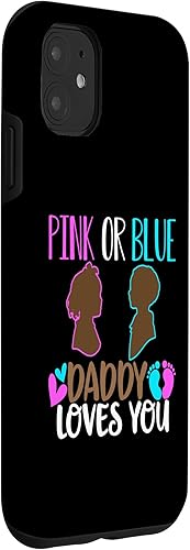 Miniatura 3 de iPhone 11 Pink or Blue Daddy Loves You Afro Baby Shower Case