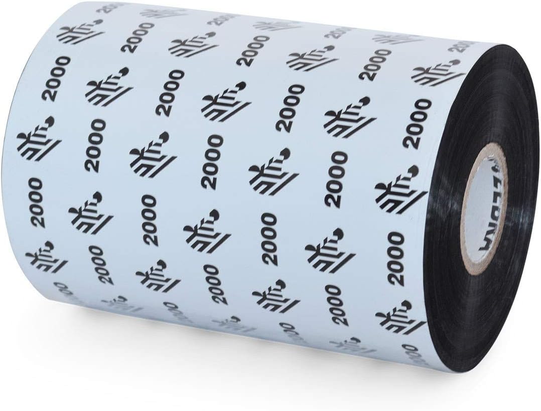 Zebra 2000 Standard Wax Ribbon - 4.33" Width (P/N 02000BK11045)