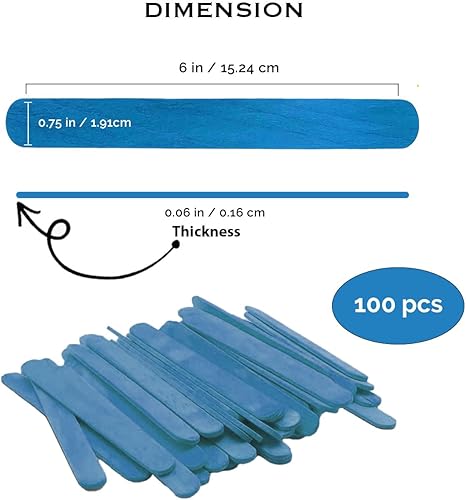 Miniatura 4 de Apremont 100 palitos de madera de colores jumbo surtidos de 6 pulgadas de largo, palitos de paletas de arcoíris, artes y manualidades, lo mejor para