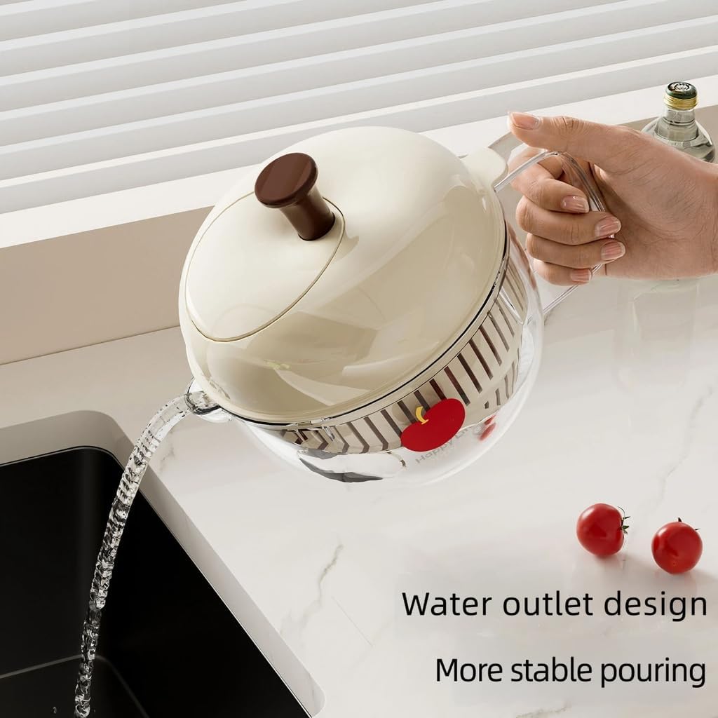 Hand-Turn Salad Dryer with Bowl for Daily Produce Washing Tasks