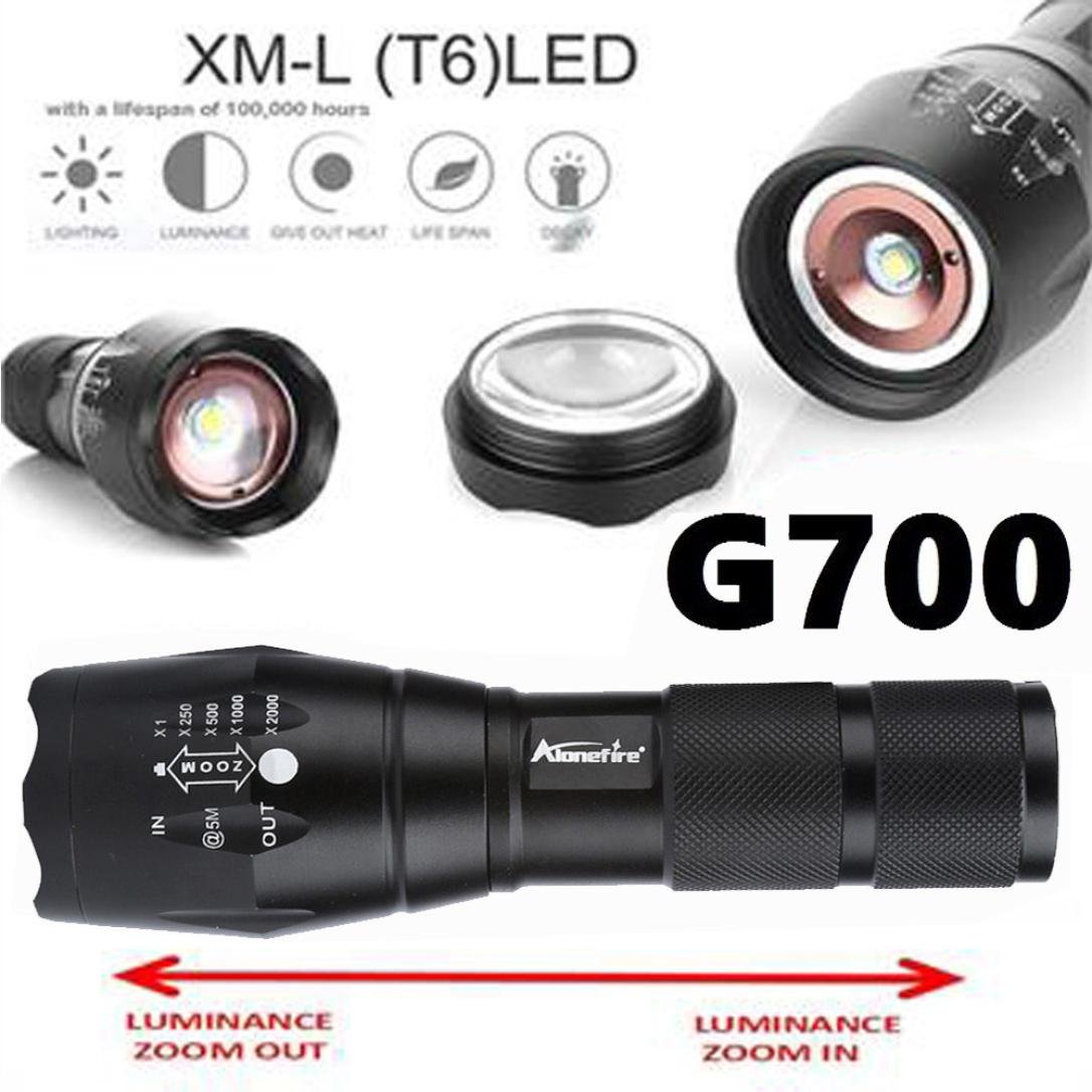 Taktische Taschenlampe – 2000 Lumen, 5 Modi, Zoombarer Fokus, Aus Aluminiumlegierung, Für Outdoor & Notfall
