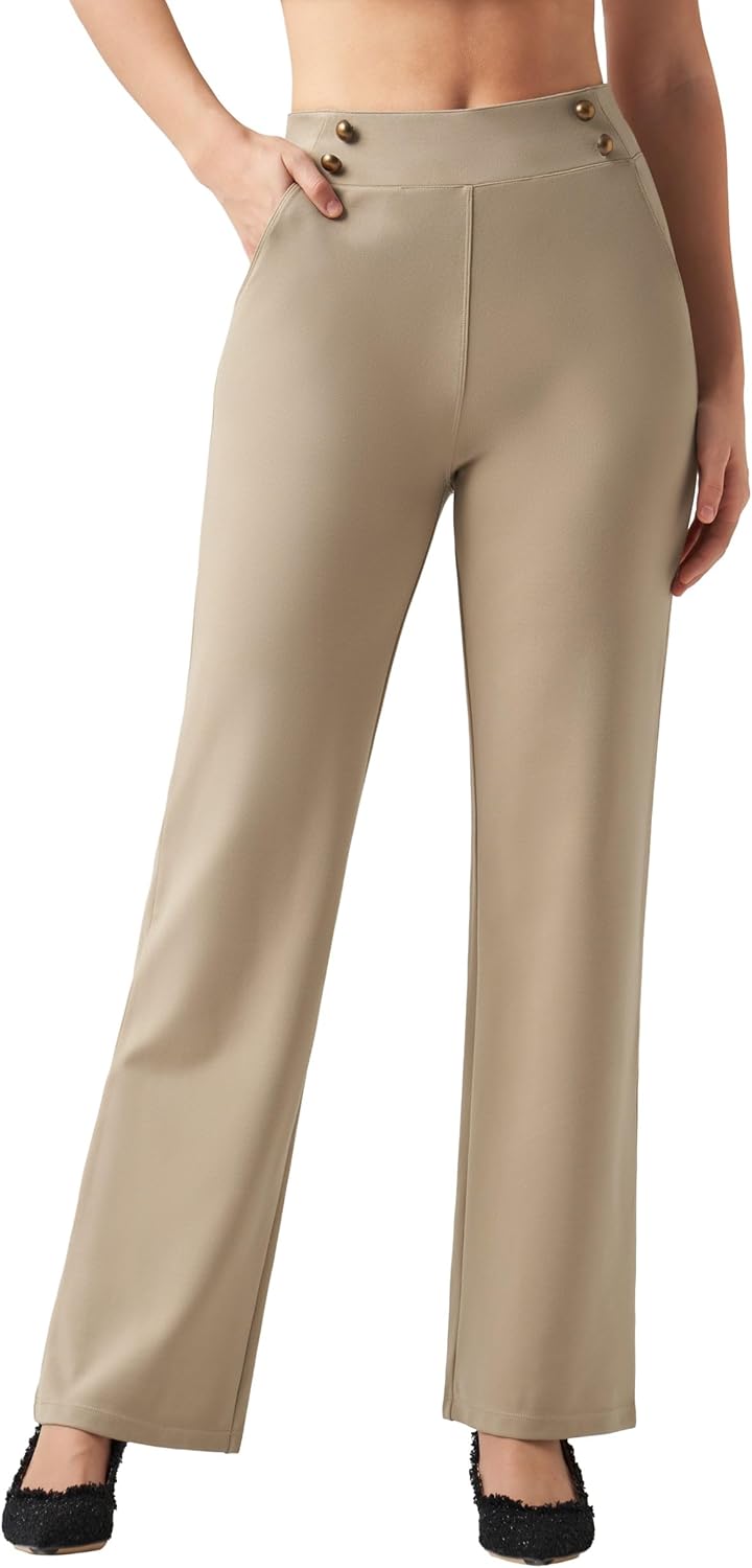 Willit Women's Wide Leg Dress Pants High Waisted Stretch Work Pants Office Business Casual Slacks Pockets Petite/Regular/Tall - Image 2