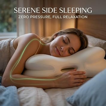 Cloud Pillow for Neck Pain Relief, Ergonomic Memory Foam Cervical Support Pillow Set with Eye Mask, Earplugs & Extra Pillowcase, Adjustable Contour Sleeping Pillow(Little Blue)