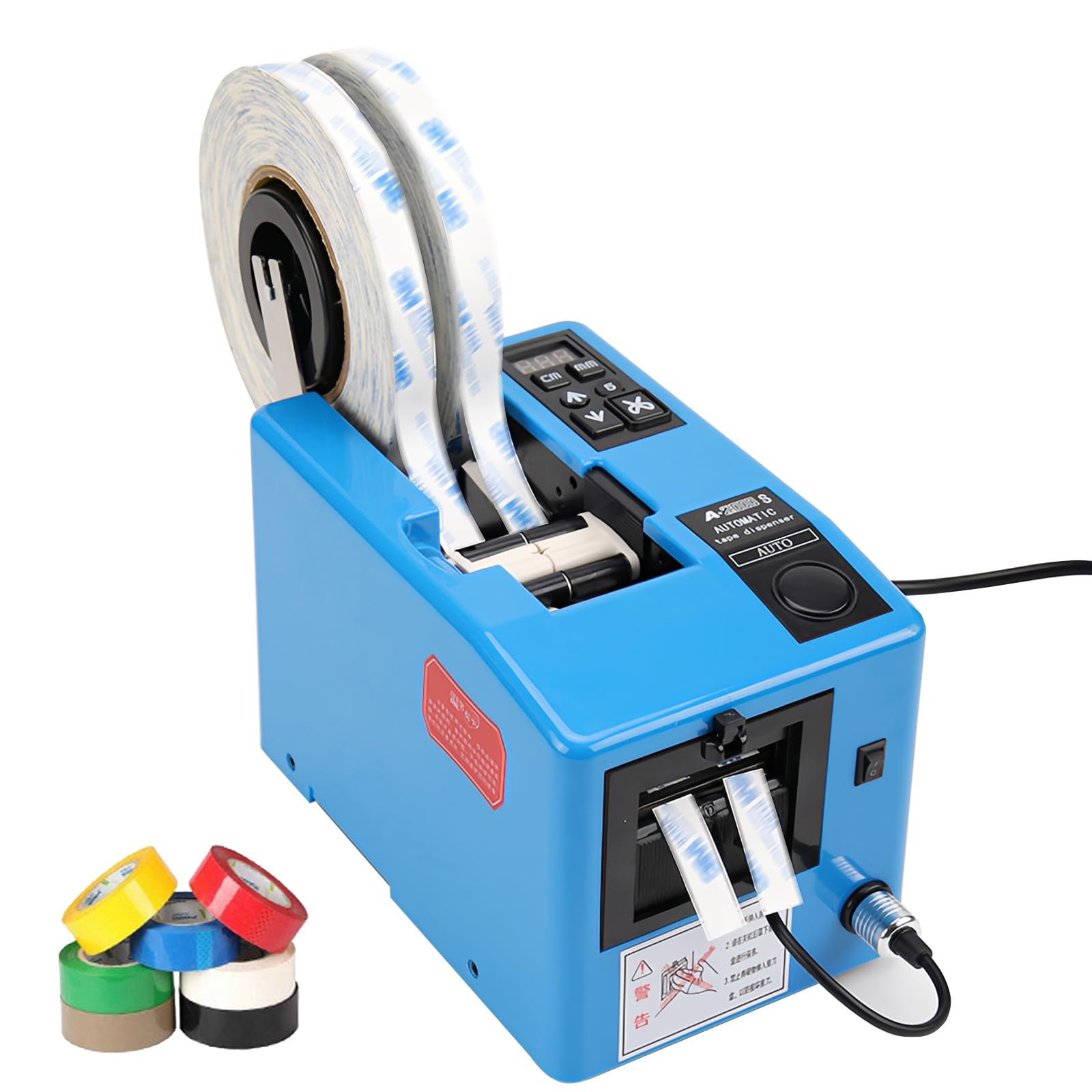 TIANQIHAO Automatic Tape Dispenser, Electric Tape Cutting Machine With Manual And Auto Cutting Modes, Tapes Adhesive Cutter With Digital Display, Length/Width Adjustable, For Wareh