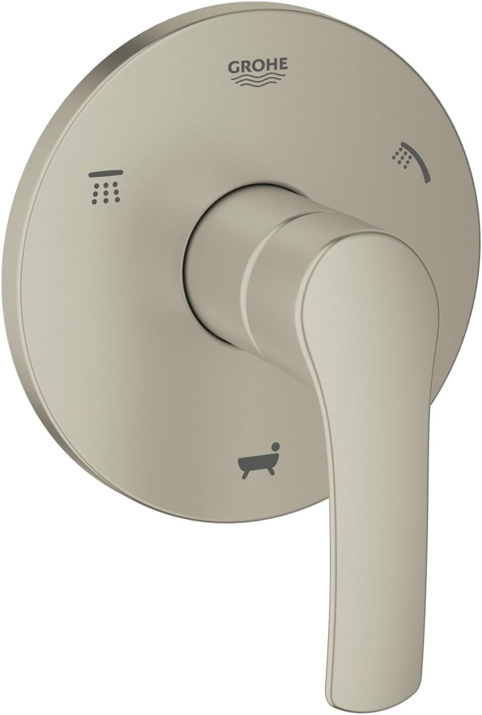 Grohe 19972EN2 Eurosmart New Single-Handle 5-Port Diverter Valve Trim Kit with Lever Handle, Brushed Nickel