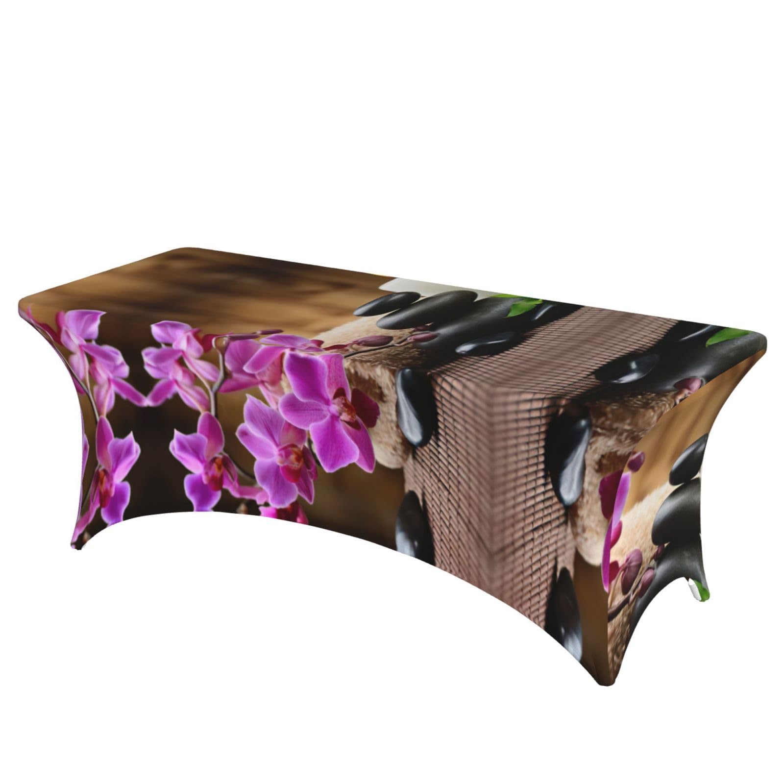 Nappe de table extensible haut de gamme élasthanne pierres zen 1,8 m