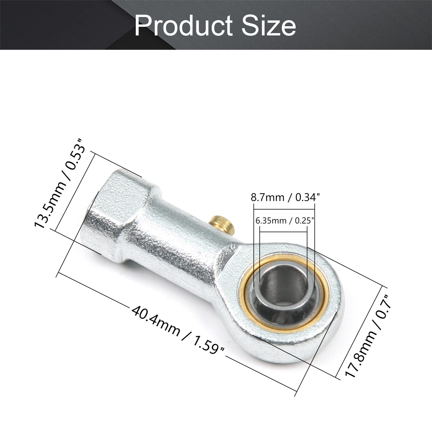 Othmro 1Pcs Rod End Joints Bearings 6.35mm PHSB4 Bore Economy Female Right-Hand Rod Ends Bearing Thread CNC Equipment