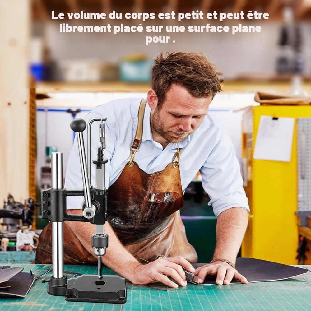 Cuir trou perforateur main machine de perforation manuel presse perforateur outils de perforation pour bricolage (4 pièces d'outils et plaque PP)