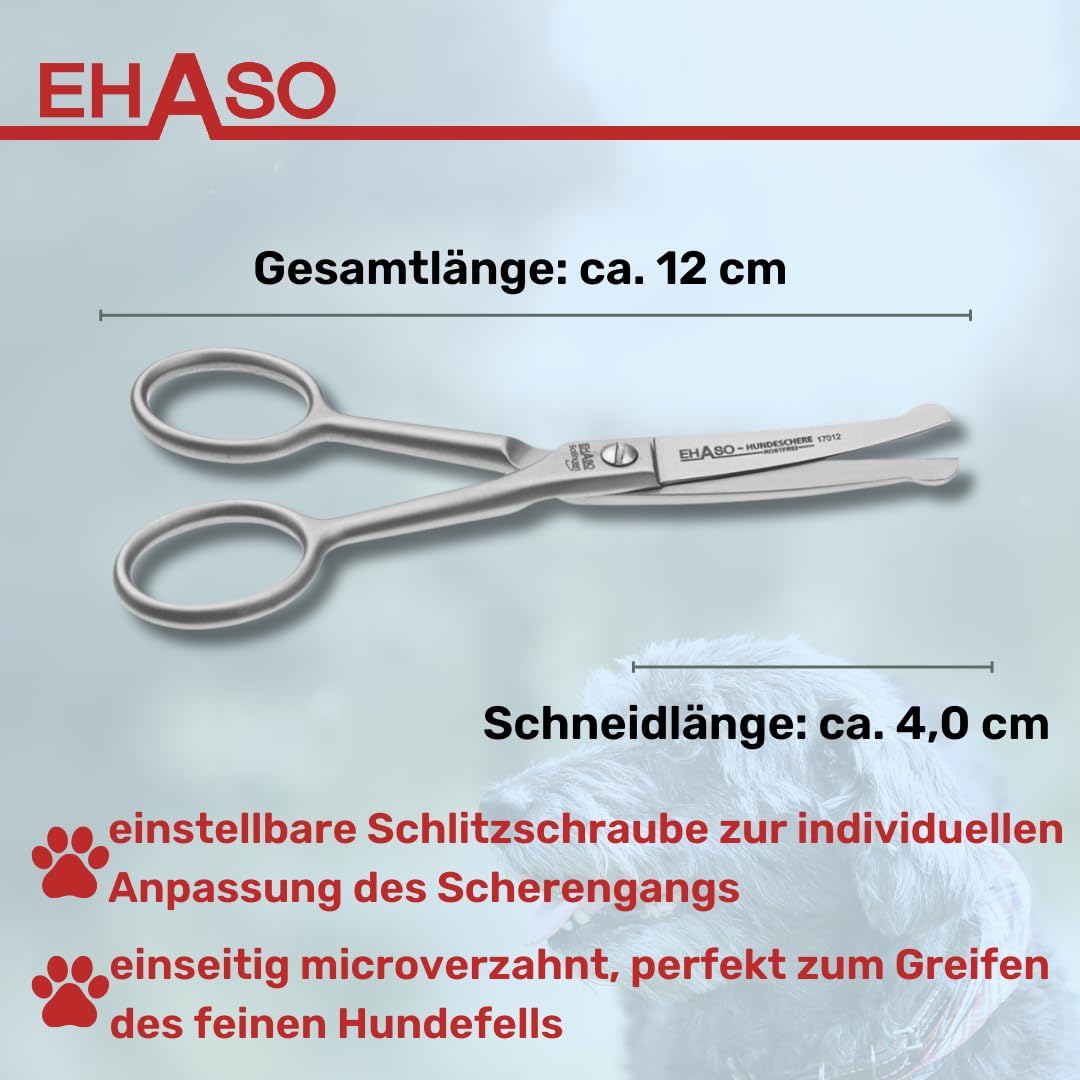 Premium Pfotenschere 12 cm gebogen für Hunde | Abgerundete Schere, Gebogene Schere, Klein und Präzis