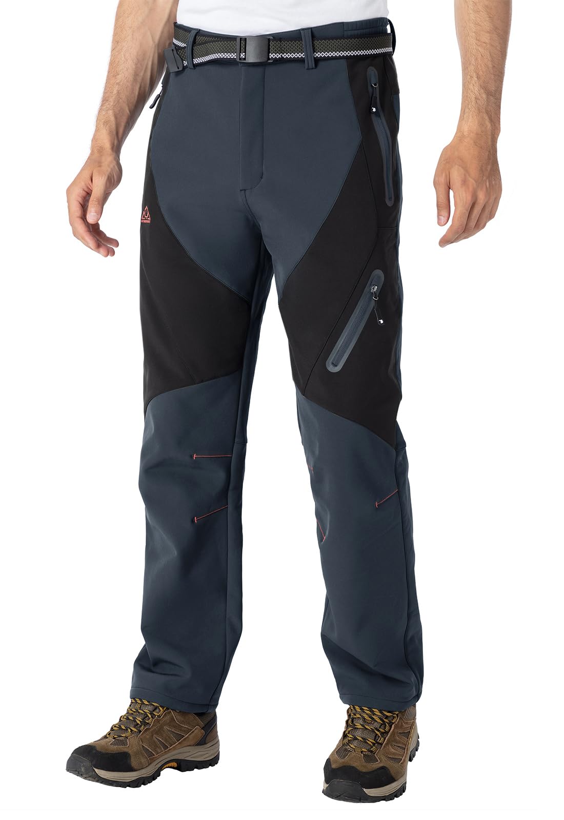 Rdruko Herren-Schneehose, wasserdicht, isoliert, mit Fleece gefüttert, für Skifahren, Wandern, Snowboarden, Winterhose mit Taschen