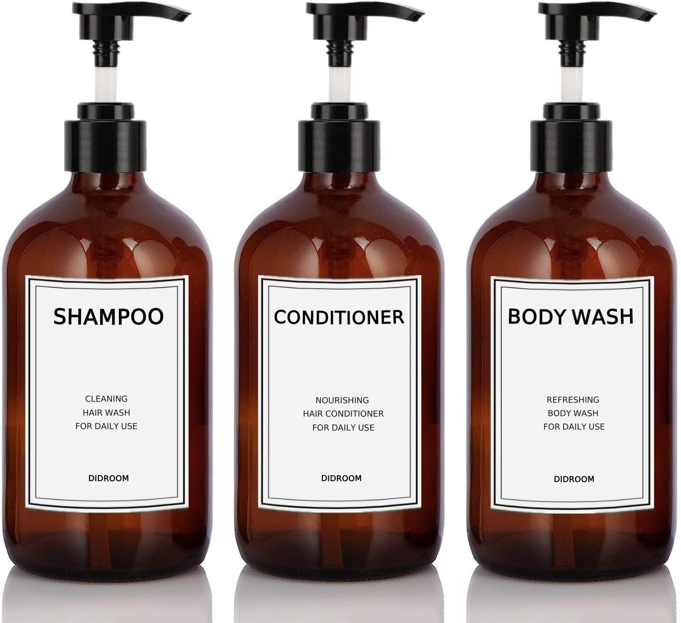 Shampoo and Conditioner Dispenser, Refillable Shampoo and Conditioner Bottles Set