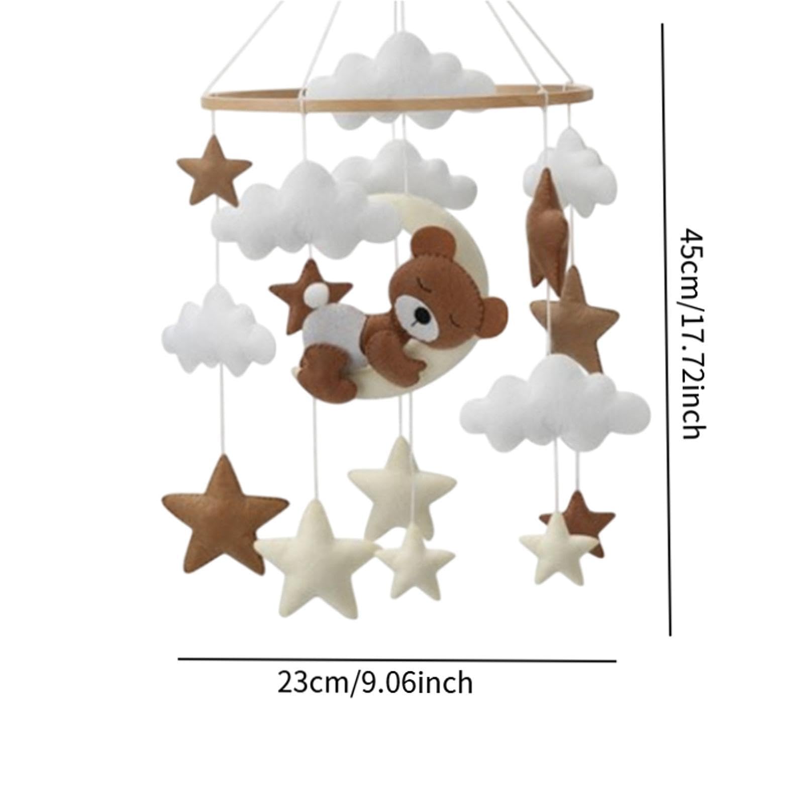 DYNWAVE Baby Mobile,Mobile Bed Bell,Sensory Toy,Hanging Baby Bedroom Decor,Photography Props,Nursery Decoration Felt Ball Pendant Toy, Belly Bear