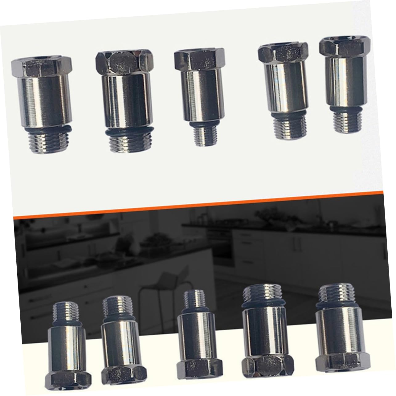 Cabilock Manómetro de Compresión para Motor de Gasolina, 0-300 Psi, Adaptadores Roscados y Conos de Goma para Diagnóstico del Cilindro