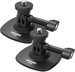NEEWER Adhesive Mount 2 Pack Compatible with Insta 360 GoPro DJI AKASO Action Camera, 180° Flexible Car Helmet Holder Base Adapter for POV Video Recording Live Streaming, for 1/4" Accessories, CA159
