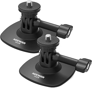 NEEWER Adhesive Mount 2 Pack Compatible with Insta 360 GoPro DJI AKASO Action Camera, 180° Flexible Car Helmet Holder Base Adapter for POV Video Recording Live Streaming, for 1/4" Accessories, CA159