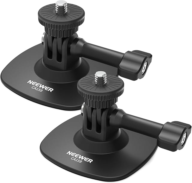 NEEWER Adhesive Montage 2 Conditionnement compatible avec Insta 360 GoPro DJI AKASO Caméra d'action 180° Adaptateur de base de porte-serviettes flexible pour POV Enregistrement vidéo en direct, pour accessoires 1/4", CA159