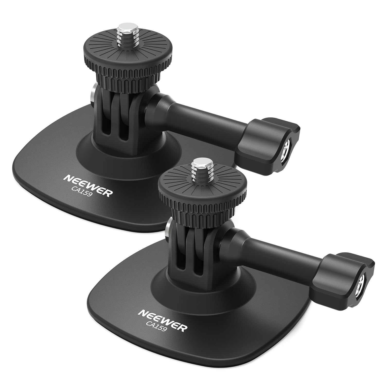 NEEWER Supporto Adesivo da 2pz Compatibile con Insta 360 GoPro DJI AKASO Action Camera, Base Attacco Casco Auto Flessibile a 180° per Riprese Video POV Live Streaming, per Accessori da 1/4", CA159