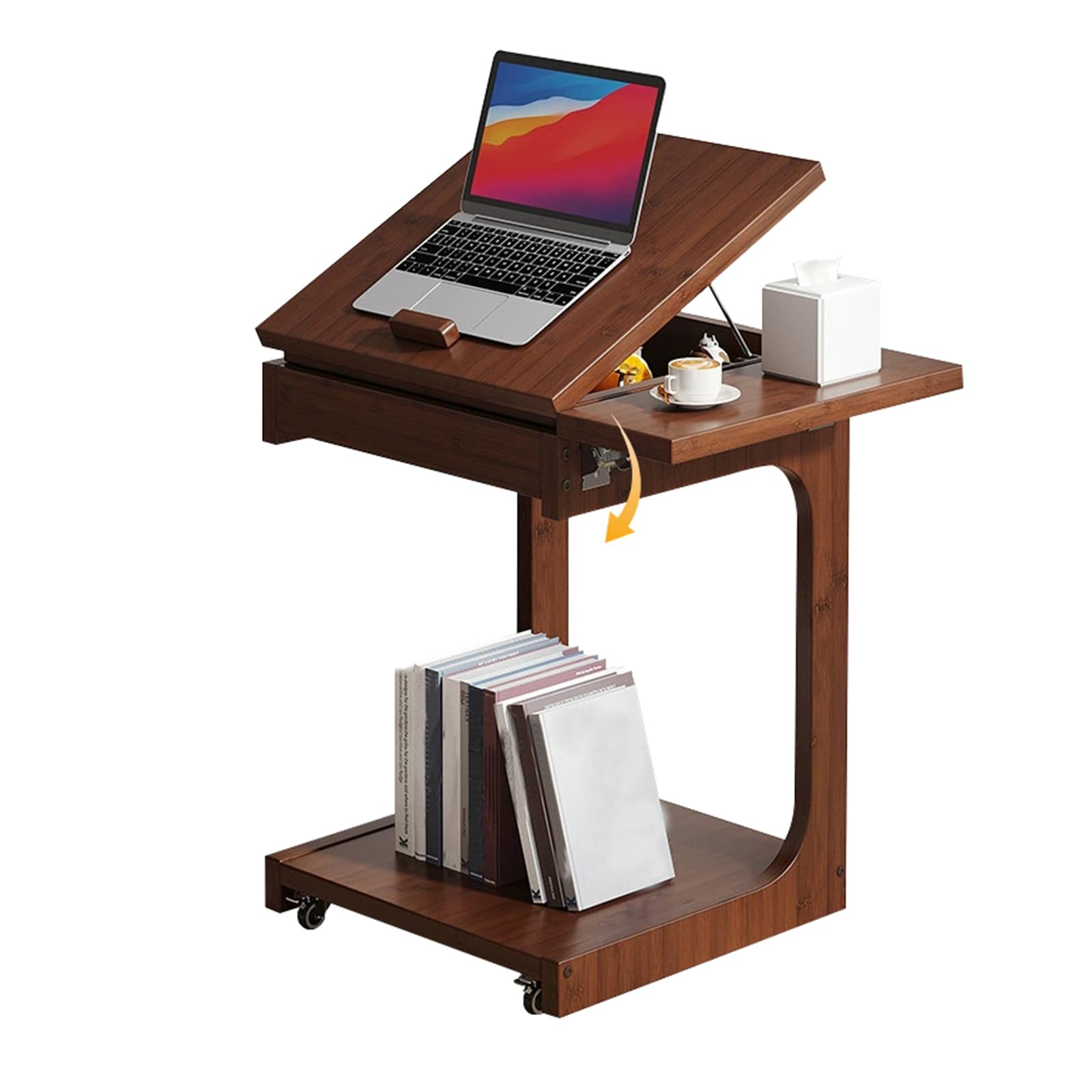 Amazon.com: ZELLOXY Wood C-Shaped End Table, Mobile Couch Side