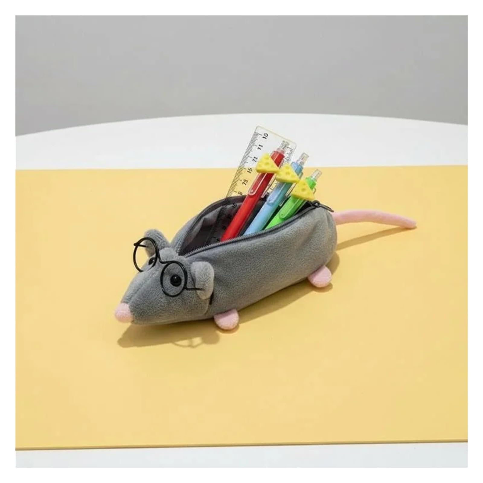 1 astuccio in peluche for mouse for studenti | Design a cartoni animati, grande capacità, peluche divertente, estetica, regalo