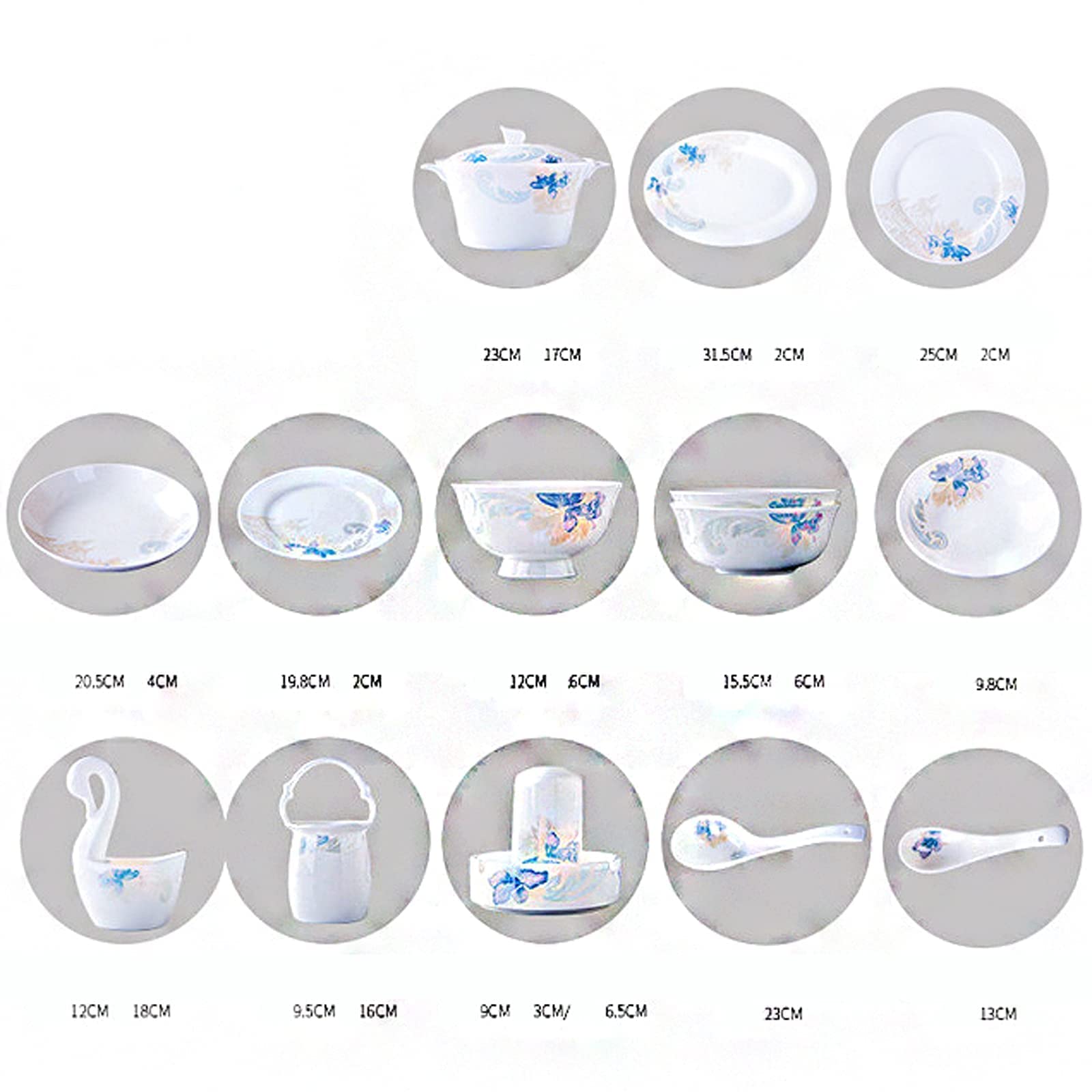 Zestaw Naczyń Ceramicznych W Stylu Retro, Piękny Zestaw Porcelany W Kolorze Niebieskim I Białym, Idealny Na Domowe Przyjęcie, Wesele, Hotel, Boże Narodzenie