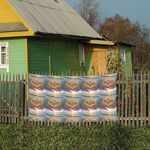 MINDBBDFJ Beach Love Print Banners And Signs For Outdoor/Indoor,Personalized Banner Customizable Parties Halloween Banner (180x90cm)4