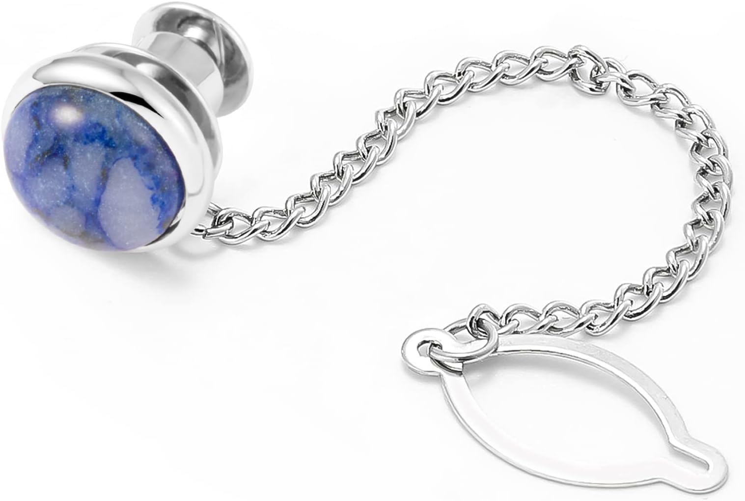 Tie Pins for Men Silver Tie Pins with Chain, Tie Tack Pins Brooch Personalized Wedding Business Gifts