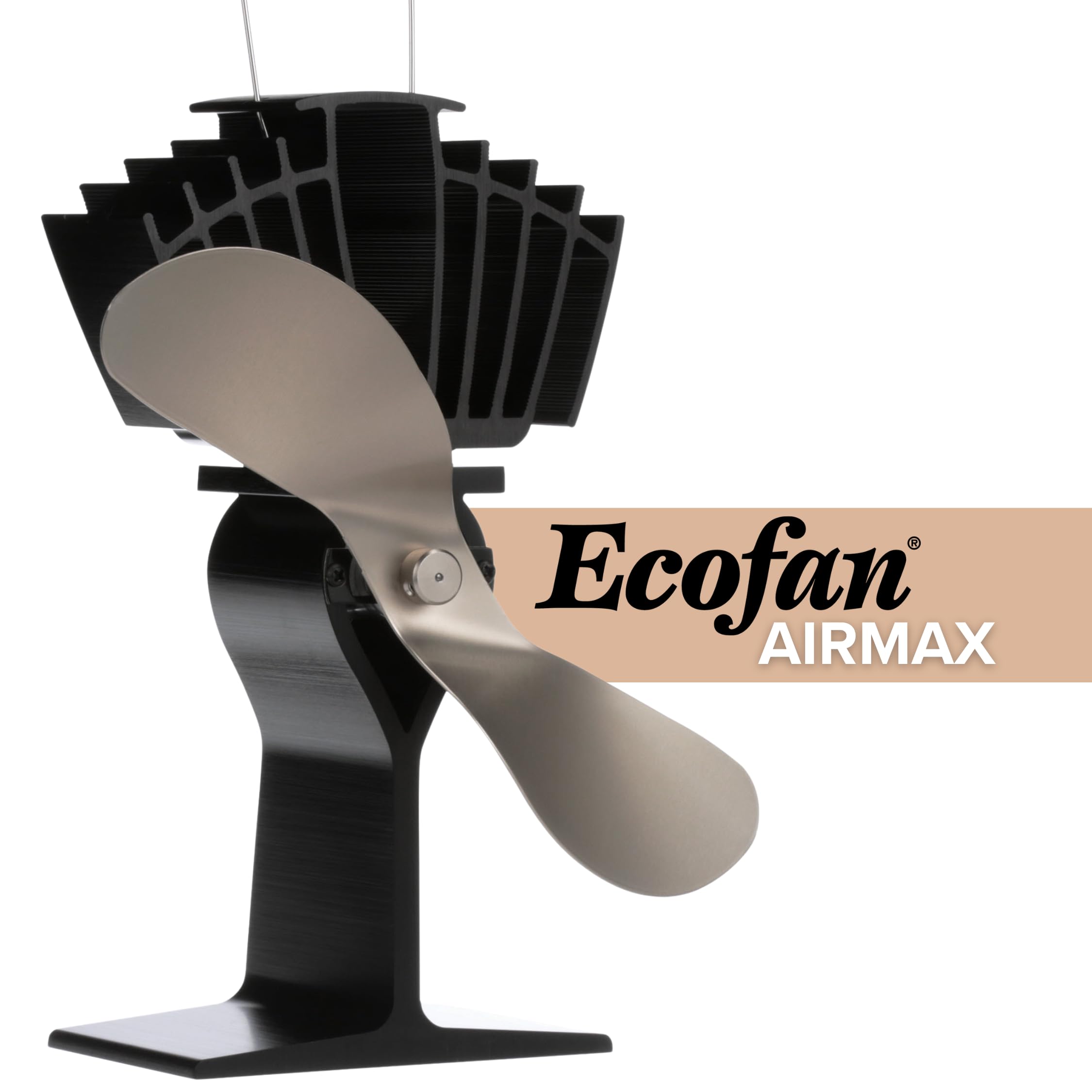 Ecofan 812AMKBX - Ventola per stufa a legna, alimentata a calore, in nichel, bilingue