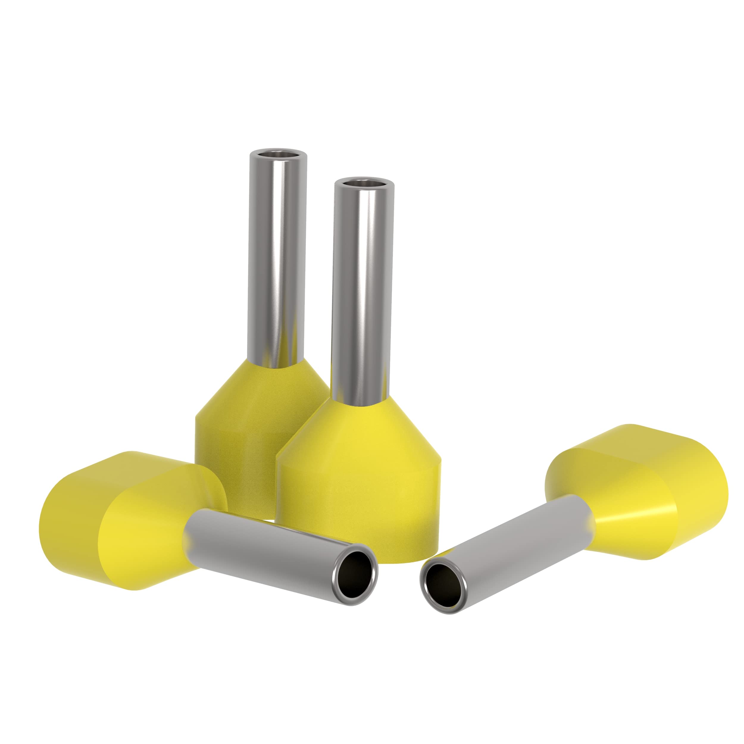 AUPROTEC Puntalini isolati Twin 0,5-16 mm² Doppio Terminali a Bussola: 1000 pezzi, 6.0 mm² Giallo