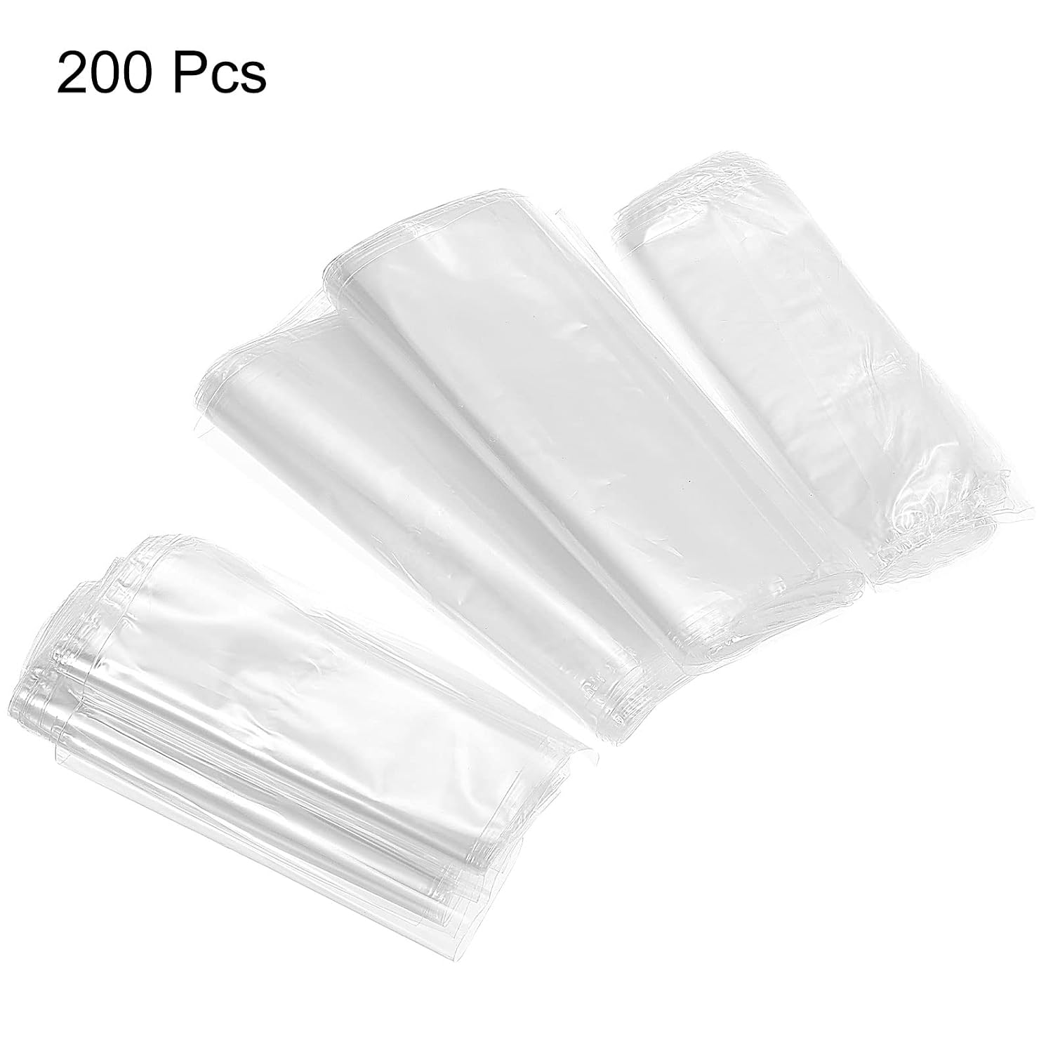 MECCANIXITY Heat Shrink Wrap Bags POF Transparent 10x4 7x4 6x3.9 6x3.5 Inches for DIY Projects 200 Pcs