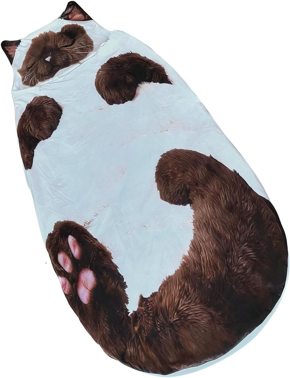 Sleeping Bags Adults, Cute Washable Blanket, Cats Envelope Sleeping Bag with Soft Fleece, Plush Sleepings Bag with Warm Insulation, Indoor Lounging Kit, for Home Lounging Floor Bed Travel Sleepovers