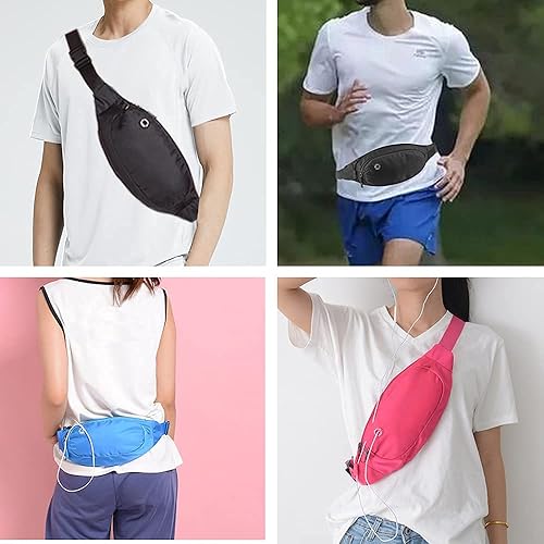 Miniatura 5 de Pistep Riñonera cruzada para mujeres y hombres, riñonera impermeable para viajes, caminar, senderismo, caza y correr, Negro -, Riñonera