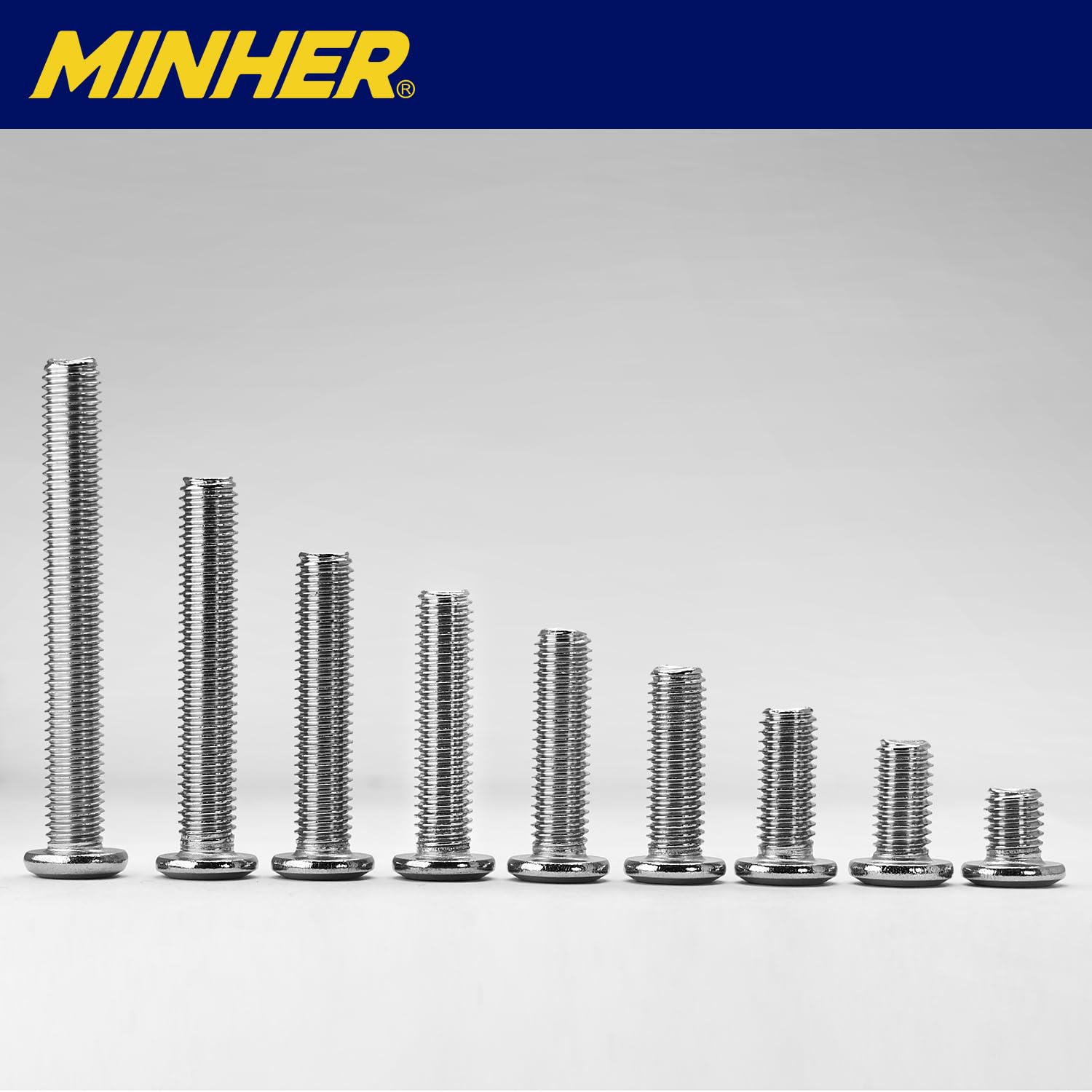 MINHER M4 x 8mm 10Pcs Testa Piatta Esagono Incassato Viti Bulloni, Bulloni Per Mobili, Acciaio Inossidabile A2 V2A, Filettatura Completa (con Chiavi a Brugola)