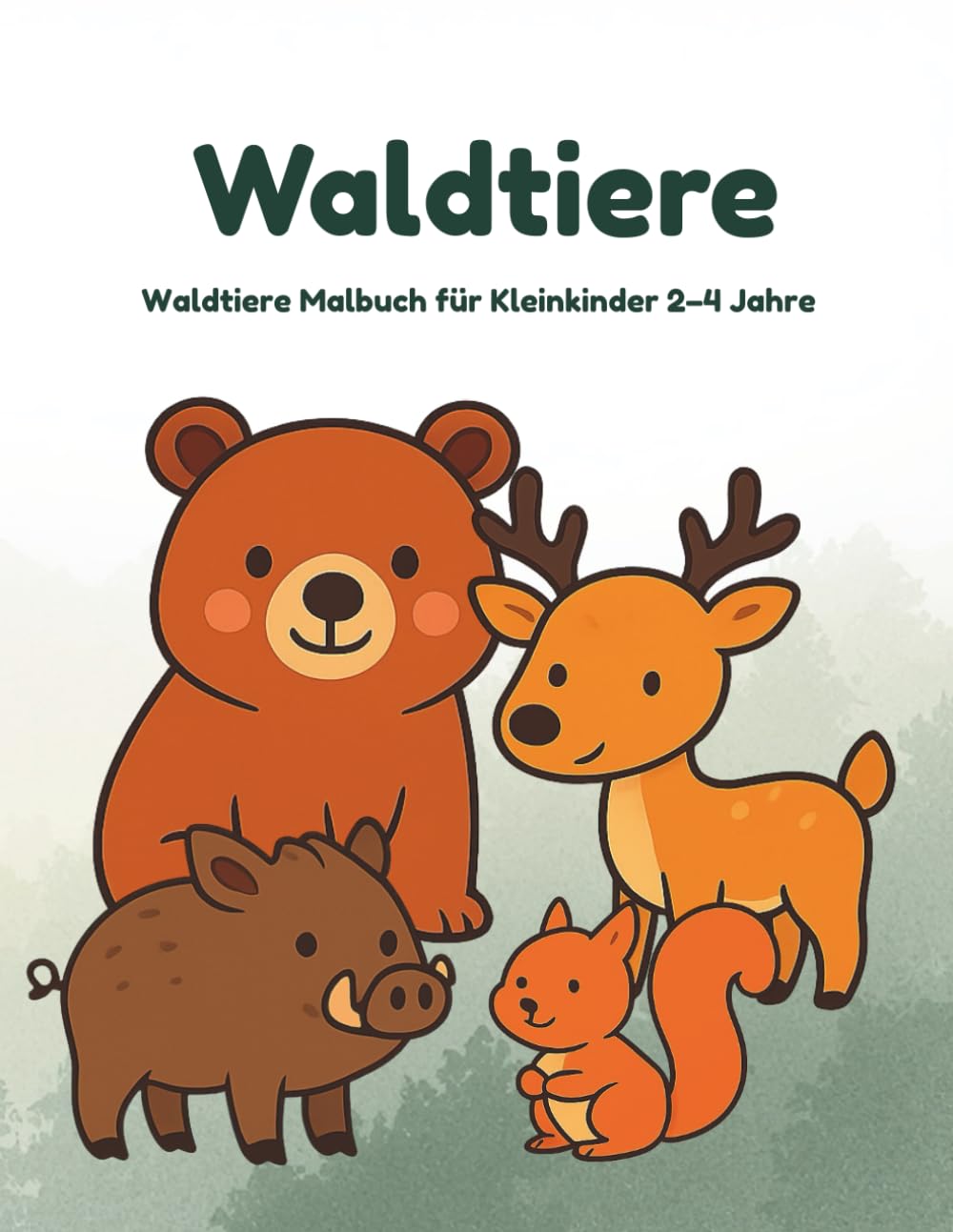 Waldtiere: Waldtiere Malbuch für Kleinkinder 2–4 Jahre (Tier-Malbücher für Kleinkinder)