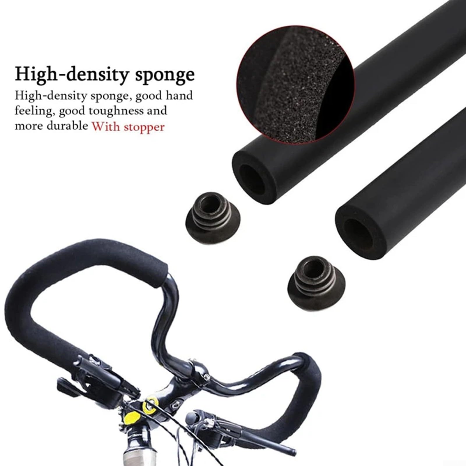 Manubrio A Farfalla In Alluminio 6061 Per Bici – 580 Mm Con Impugnature In Spugna, Per MTB E Bici Da Strada - 5
