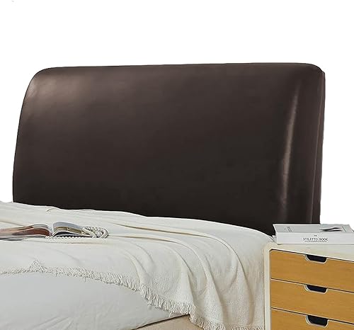 Funda de cuero sintético para cabecero de cama todo incluido, funda universal a prueba de polvo para muebles (café, 78.74 pulgadas)