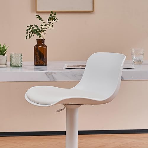 Miniatura 5 de YOUNIKE Juego de 2 taburetes de bar modernos de altura de mostrador, sillas giratorias ajustables de alto acolchado con respaldo para barra de bar e