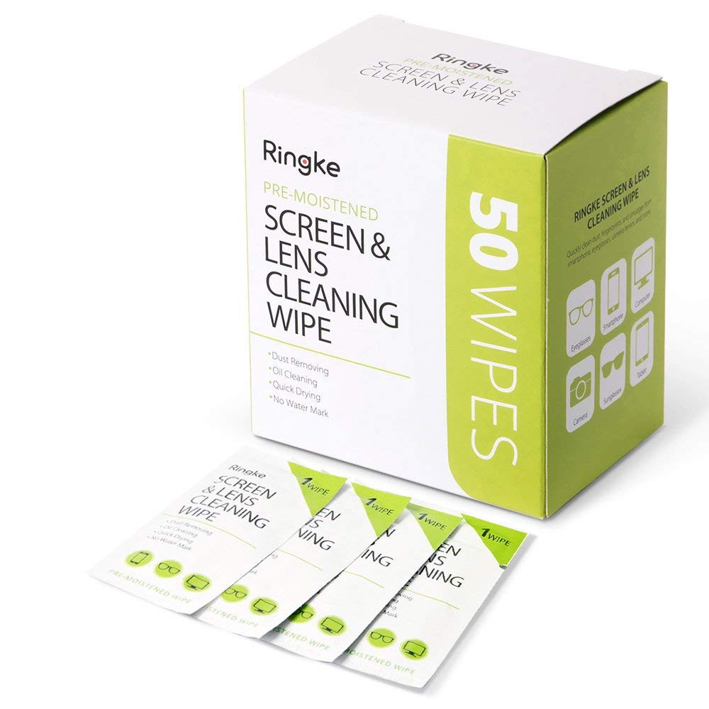 Ringke Screen and Lens Cleaning Wipes, 50 Pre-Moistened Wet Alcohol Wipes Streak Free Quick Drying Portable Individually Wrapped Cleaning Towelettes for Cameras, Cell Phones, Eyeglasses, and More (B07CVC71FL) Amazon Price History, Amazon Price Tracker