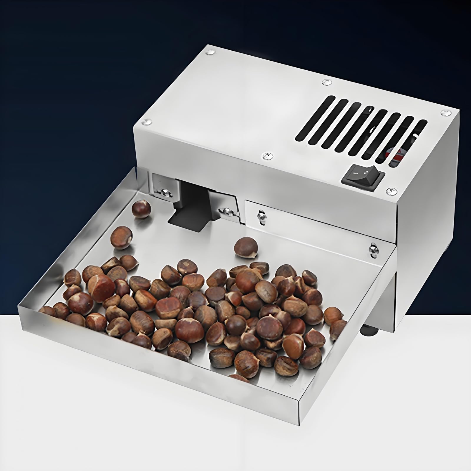 Scantonatrice per castagne, utensile semiautomatico per incisione 40 kg/h, direzione di apertura regolabile per castagne, perfetta per uso commerciale