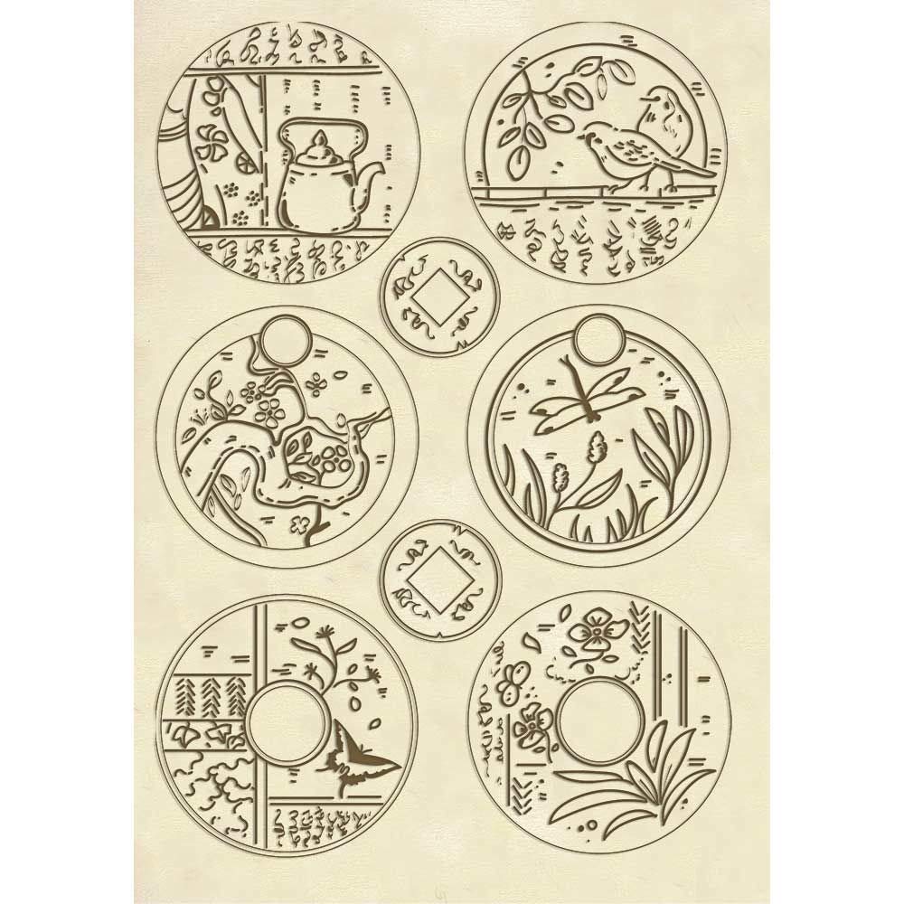 Stamperia Multicolored Oriental Garden A5 Wooden Moulds,