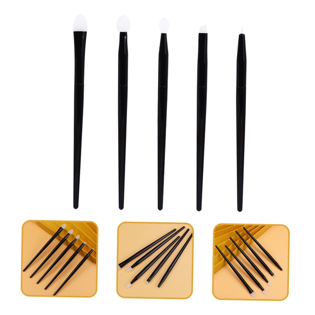 Healeved Set Di 5 Pennelli Per Il Trucco Degli Occhi E Delle Sopracciglia Applicatore Per Rossetto in Silicone Strumenti Per Il Trucco Set Di Pennelli Da Viaggio Compatti