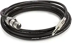 Cabo de Microfone XLR para P10 Estereo - Preto - 1 Metro