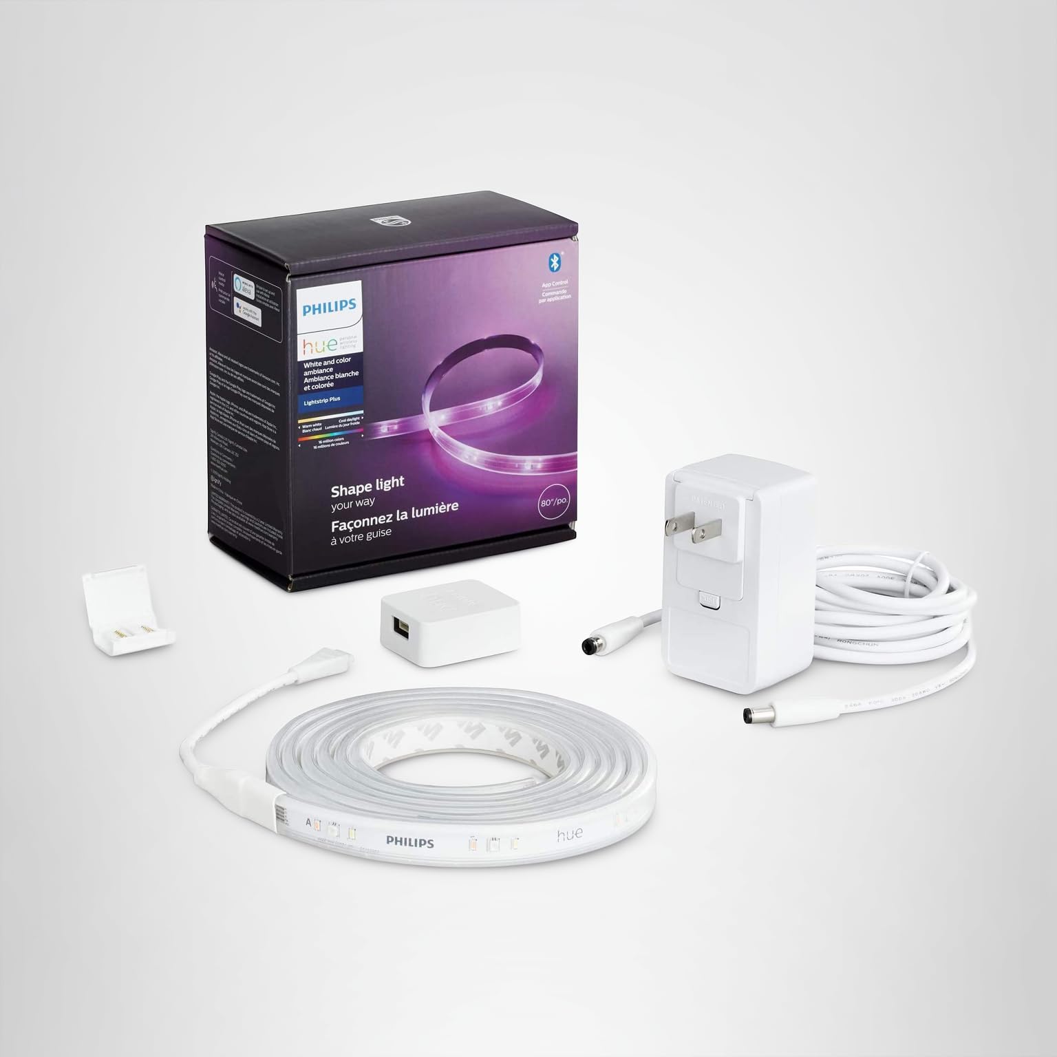 新品・未使用　Philips hue Lightstrip Plus Amazon.com: Philips Hue Bluetooth Smart Lightstrip Plus 5ft Base