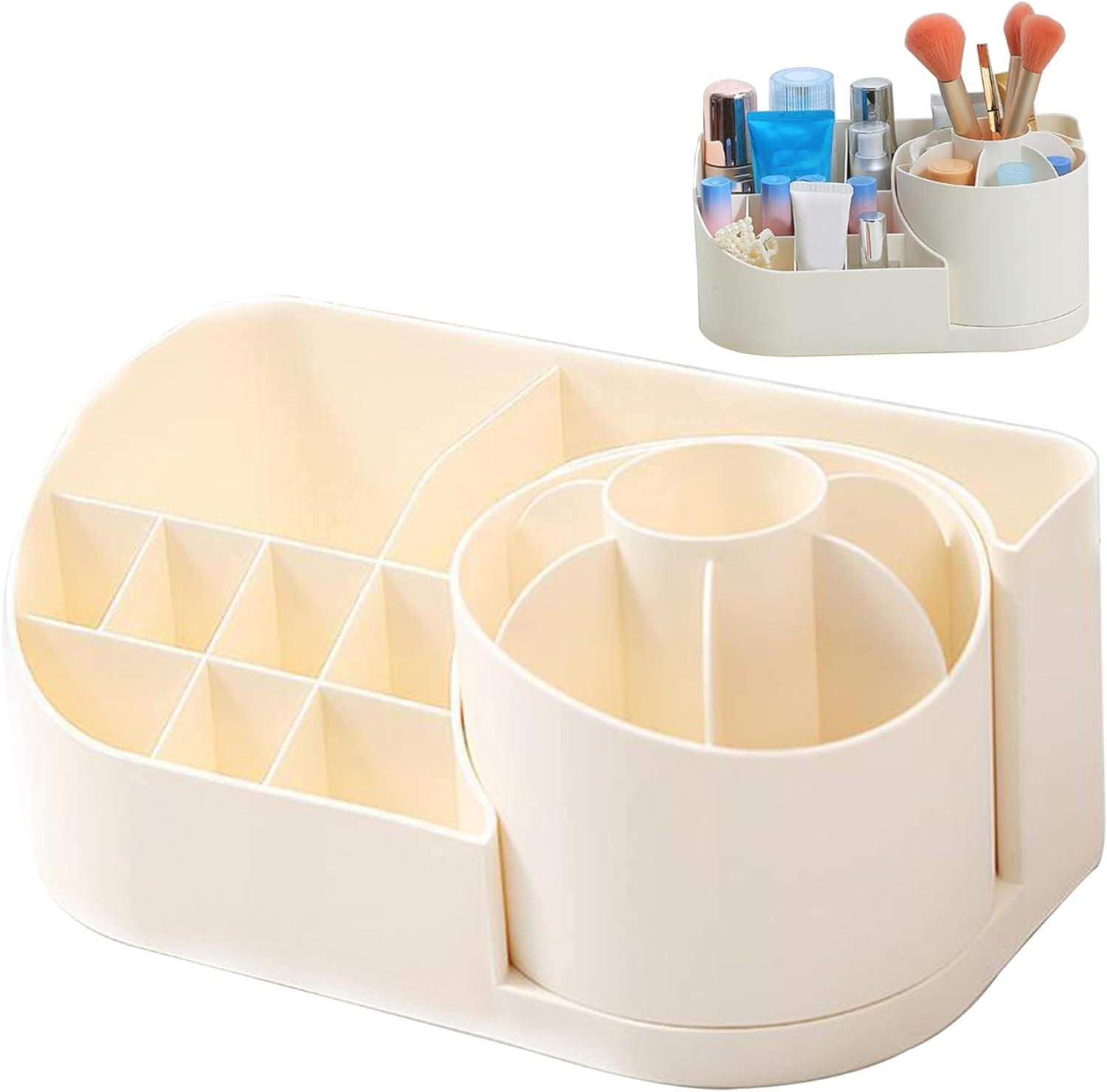 COOFANDY Make-up organiser, Multi-compartment 360 ° rotating, Makeup Storage for Vanity Countertop, Makeup Brush Holder Skincare Organiser for Dressing Table Bathroom, WHITE (B0CYTC27SX) Amazon Price History, Amazon Price Tracker
