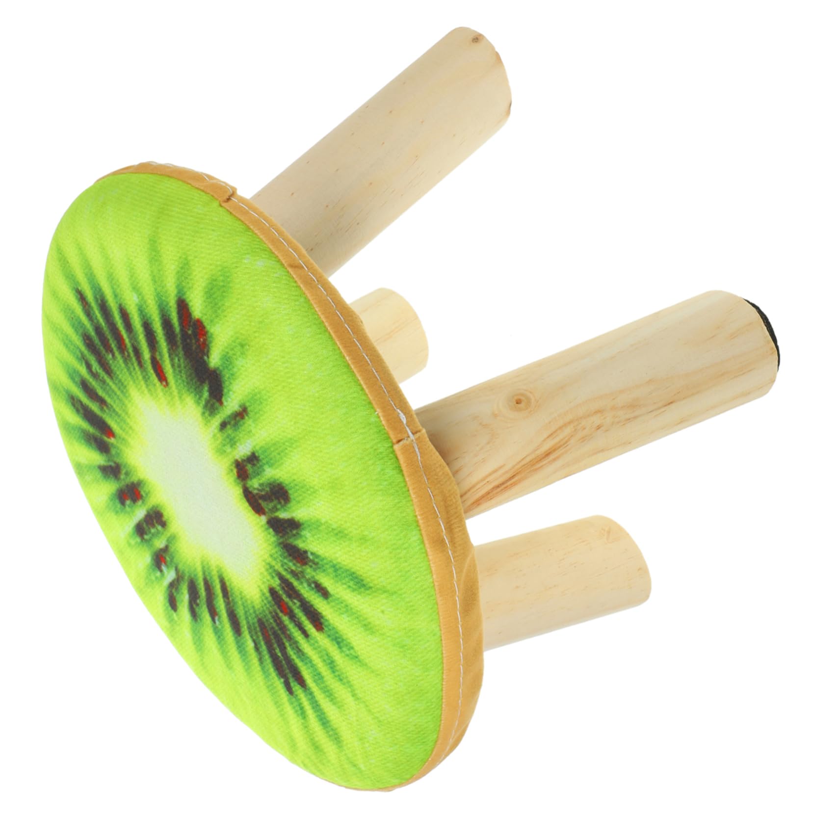 Taburete de madera maciza con estampado de frutas exclusivo y cojín de esponja PRETYZOOM 1