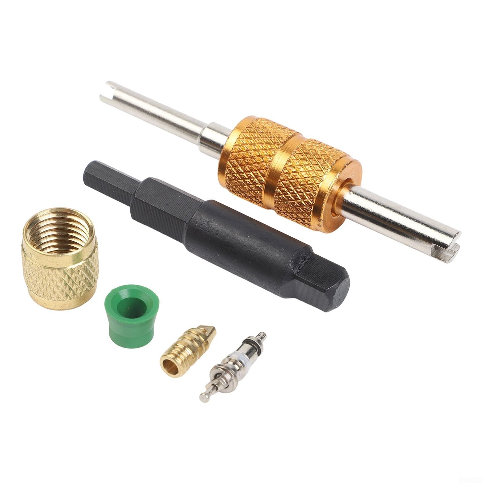 Valvola nucleo set di attrezzi per aria condizionata R410A R32 R22 con doppia chiave adattatore in ottone e guarnizioni