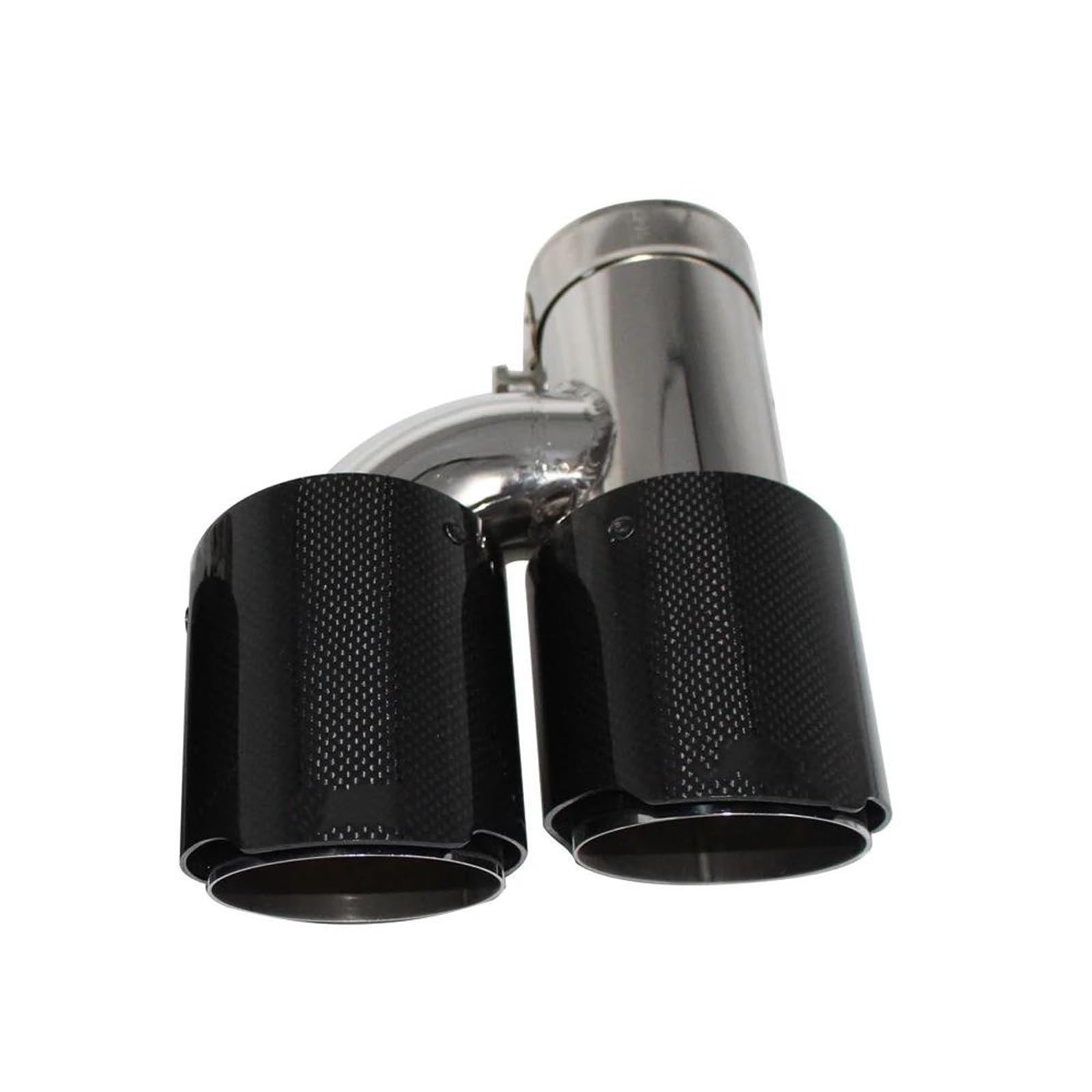 Silenciador de coche doble para lucir en concentraciones tuning con carbono brillante en H 8