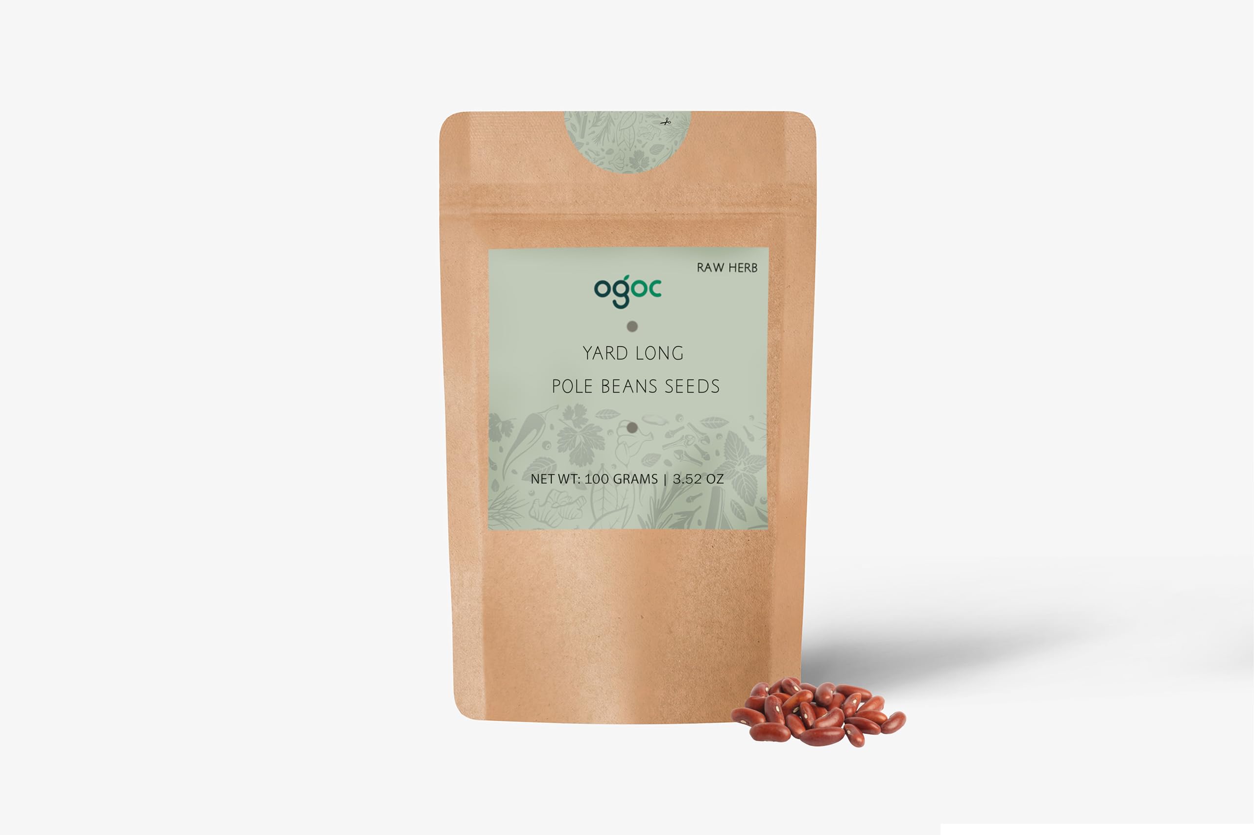 OGOC Organic Yard Long Pole Beans Seeds | Chori, Bora, Snake Bean | 25 Seeds