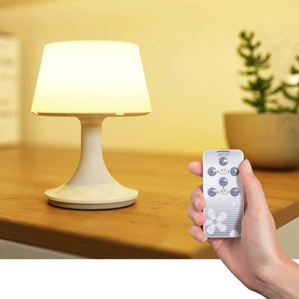 Lámpara Nocturna Portable Lámpara de Escritorio Mesa de Noche Luz LED Inalámbrica con Mando a distancia Recargable via USB para Dormitorio Mesa de café Mesilla de noche, Regulable