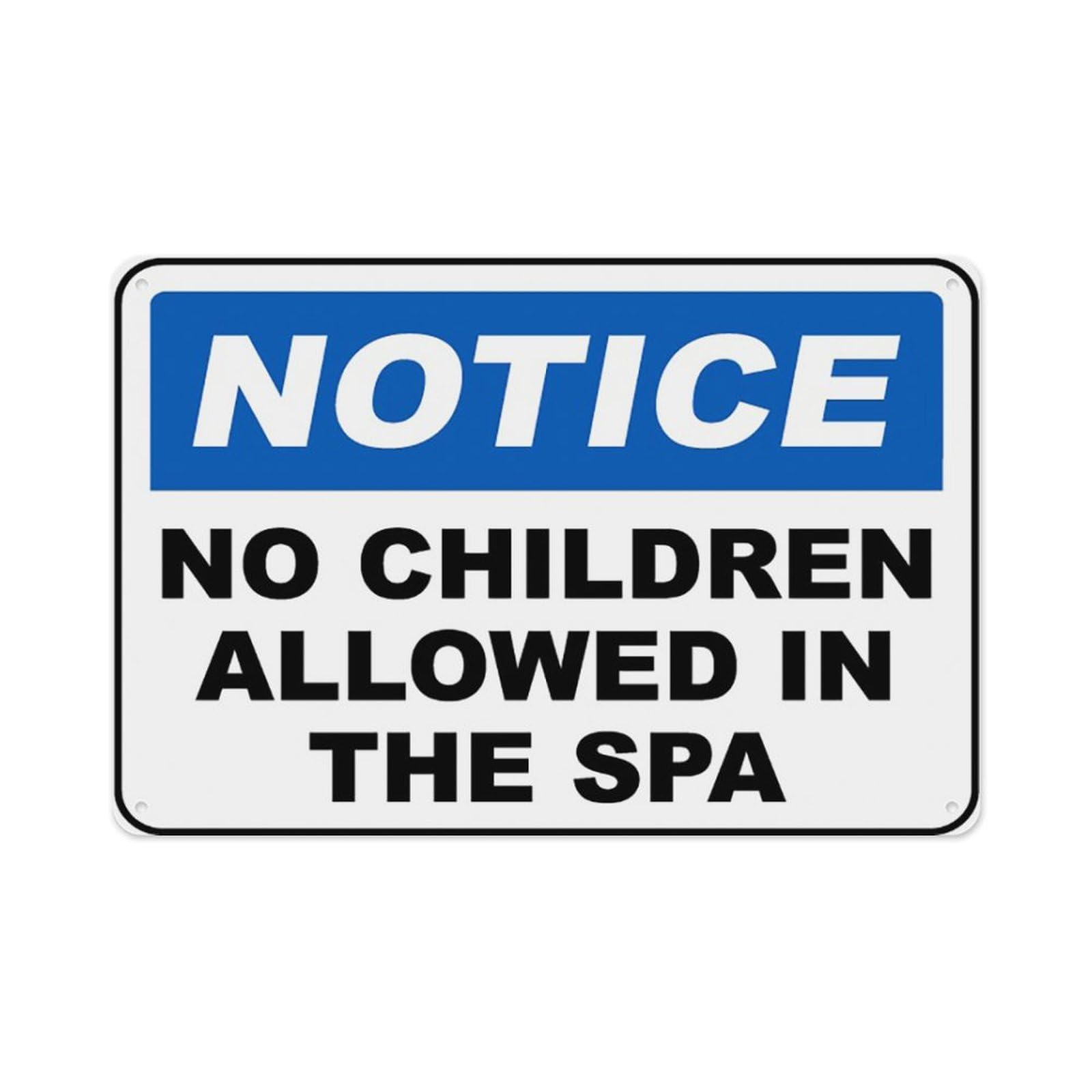 Peiyeety A09 No Children Allowed In The Spa Sign Aluminum Tin Warning Signs For Home Outdoor Garden 12X16 Inches